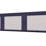 40ft Used Storage Container w/ Three 8ft Roll-up Doors on Left Side